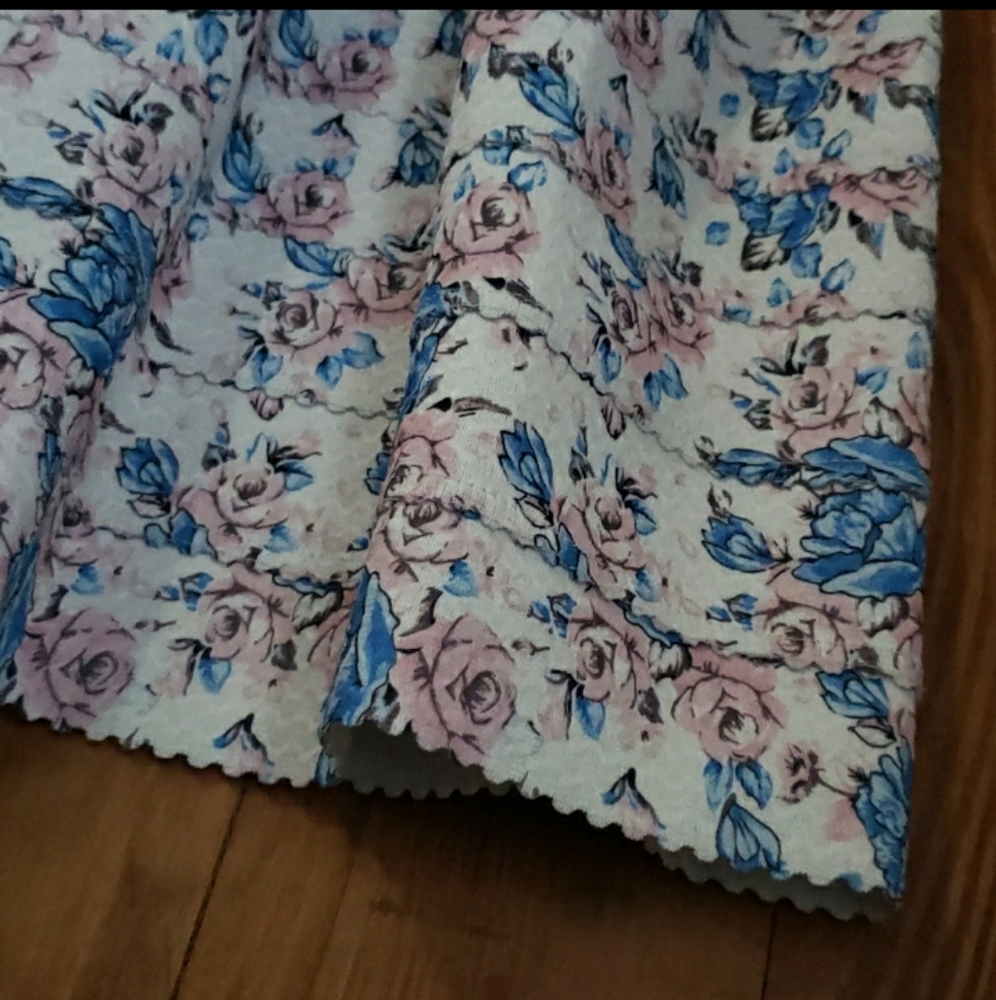 HOCO! Sans Souci White Floral Tea Party Cupcake Dress L StraplessSans Souci HOCO - Picture 15 of 16